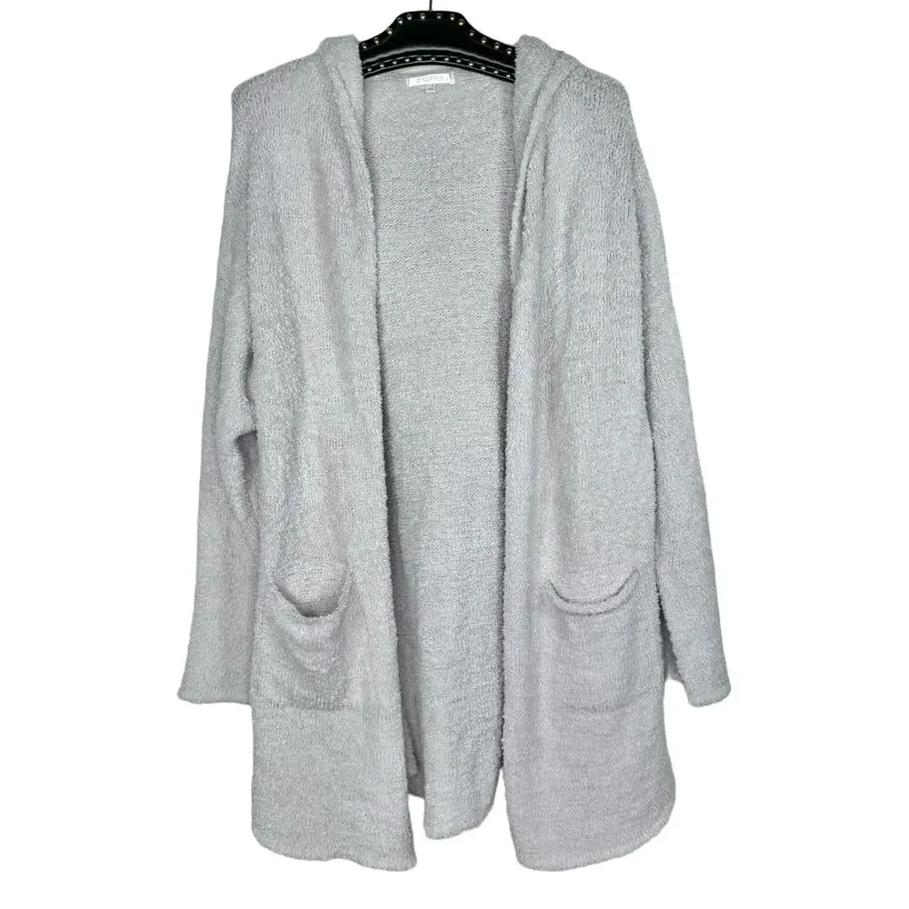 Z Supply Long Sleeve Open Front Hooded Long Cardigan Sweater Large